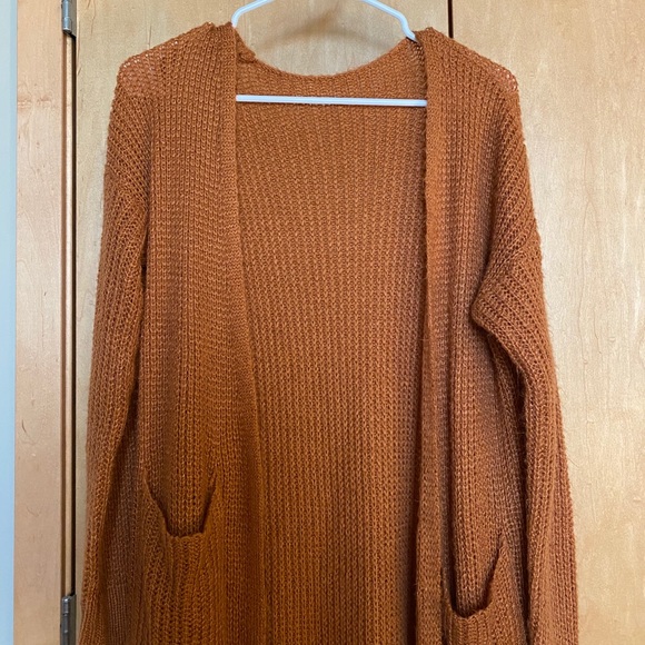 RUST ORANGE DUSTER SWEATER - Picture 3 of 3